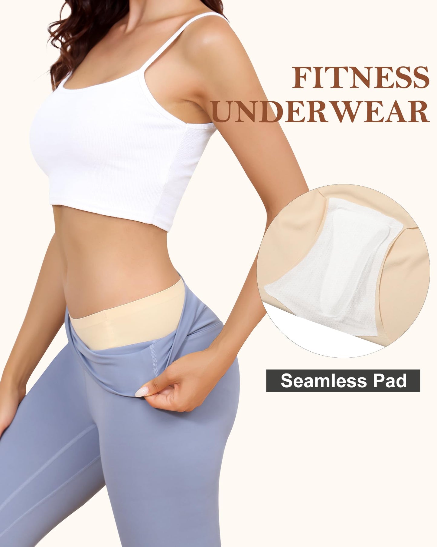 LEVAO Camel Proof Underwear for Women Seamless Underwear with Camel Concealer Toe No Show Yoga Bikini Workout Panties S-XXL