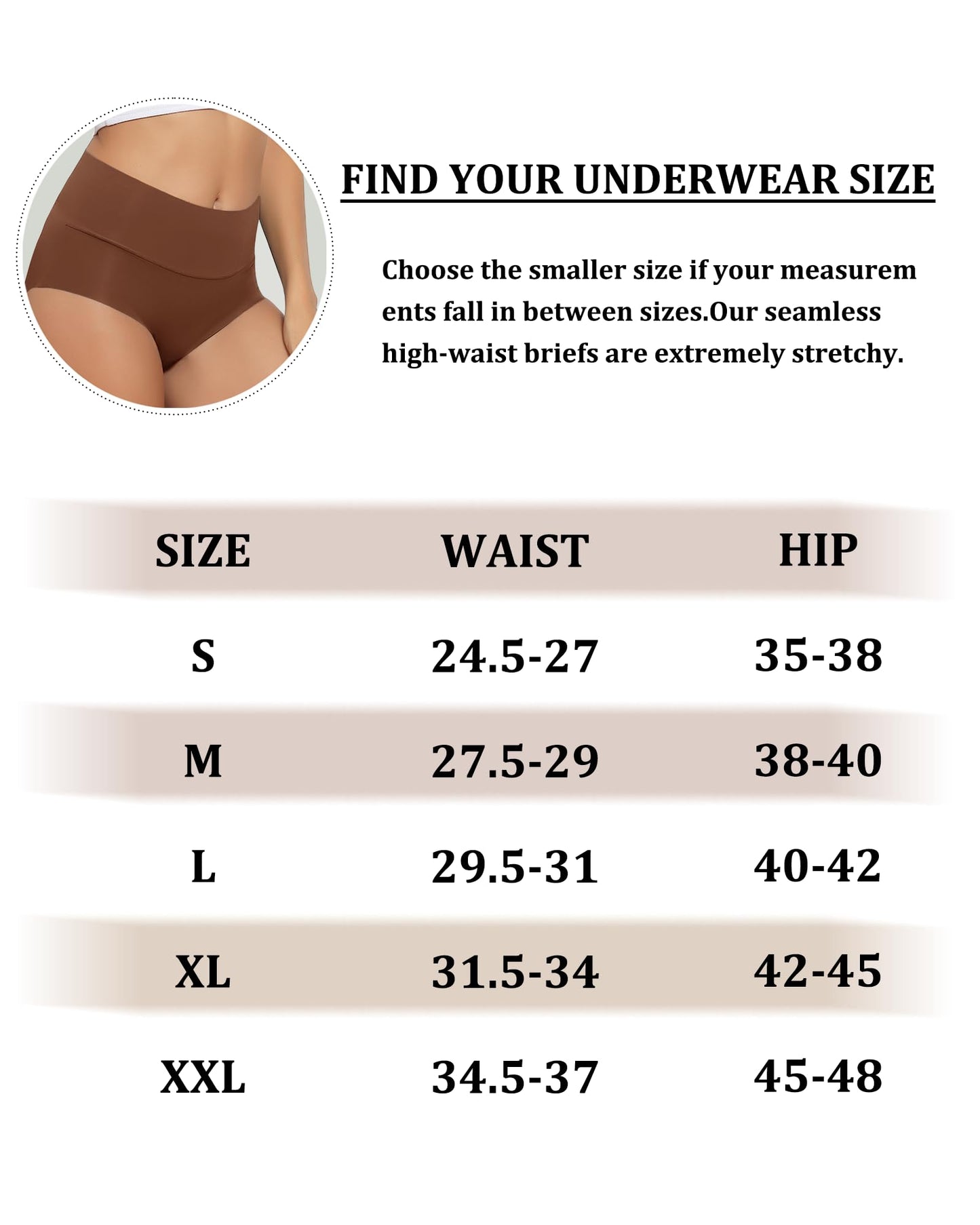 High Waist Seamless Underwear Women No Show Panties Full Coverage Brief