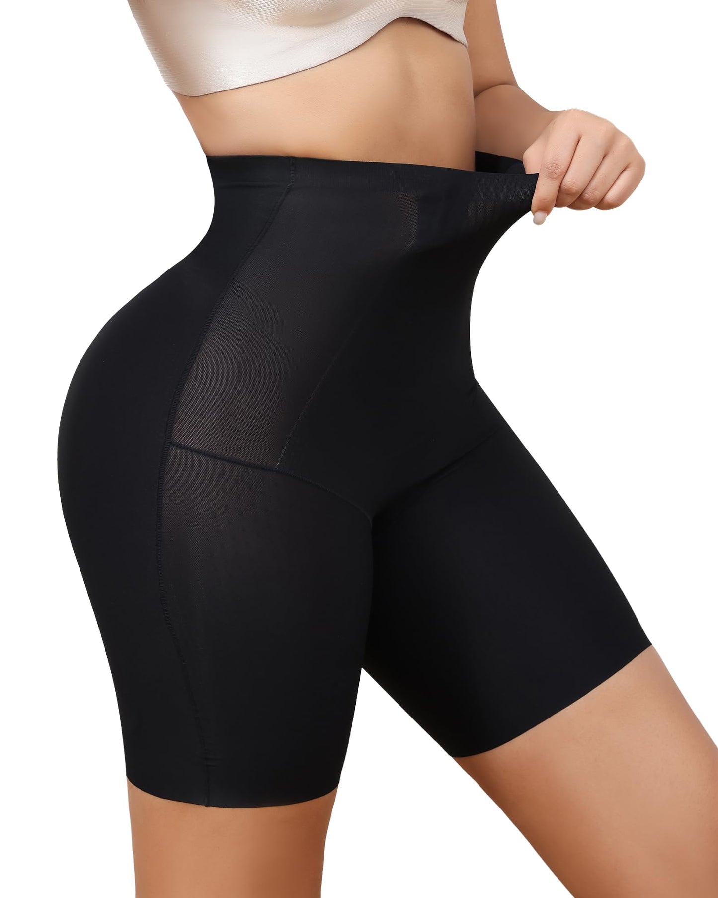 LEVAO High Waisted Tummy Control Shorts for Women Shapewear with Steel Bones, Seamless Body Shaper Panties Anti-Roll Down