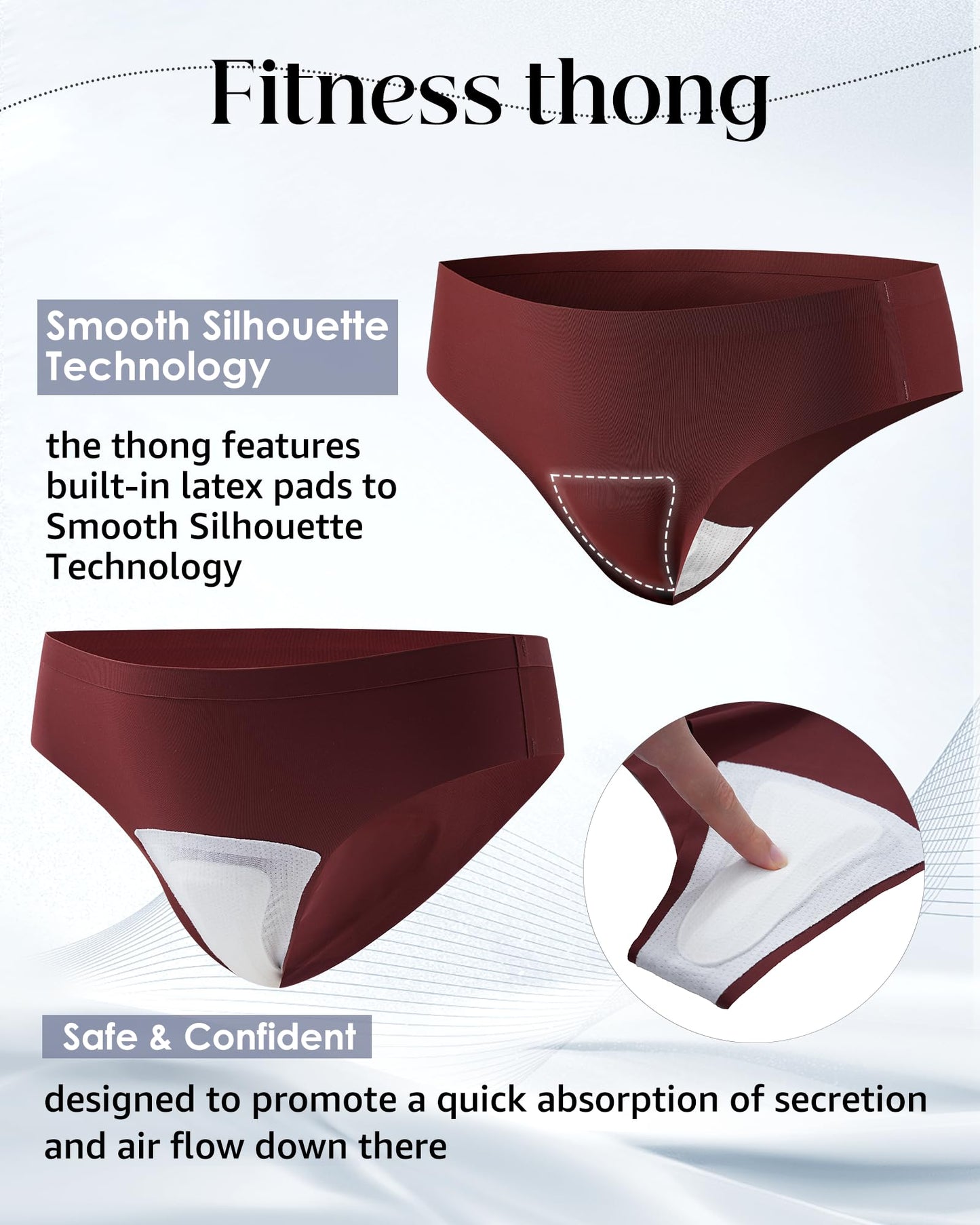 LEVAO Seamless Thongs for Women-Low Waist Invisible G-string No Show Thong Panty Liners Workout Panties S-XL