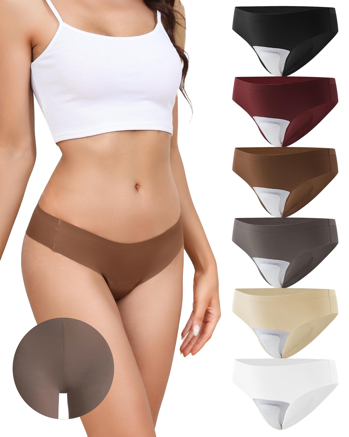 LEVAO Seamless Thongs for Women-Low Waist Invisible G-string No Show Thong Panty Liners Workout Panties S-XL