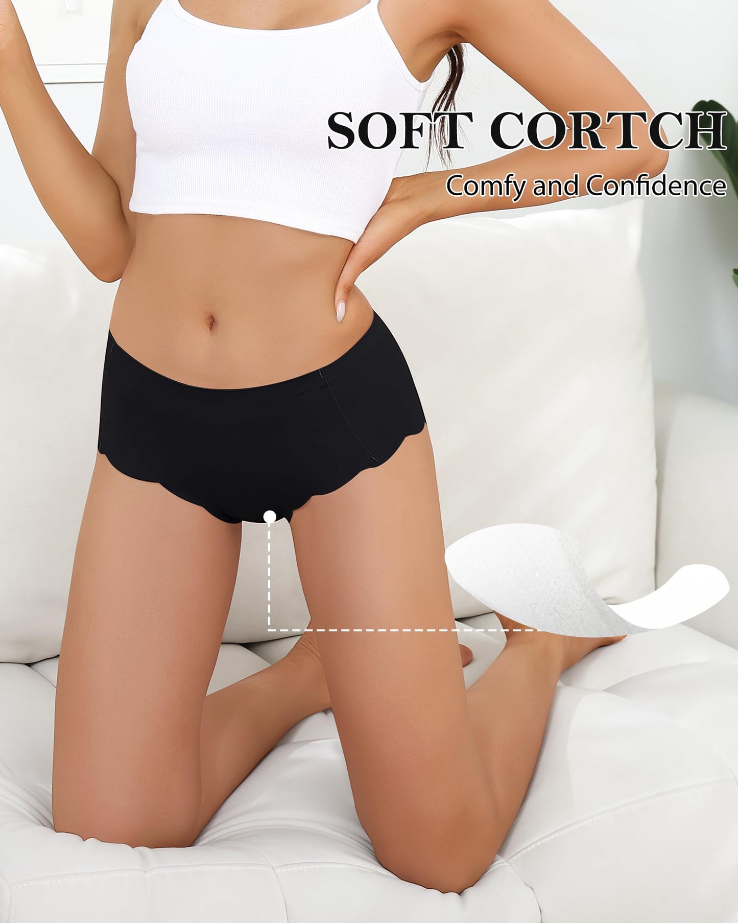 LEVAO Camel Proof Underwear for Women Seamless Underwear with Camel Concealer Toe No Show Yoga Bikini Workout Panties S-XXL