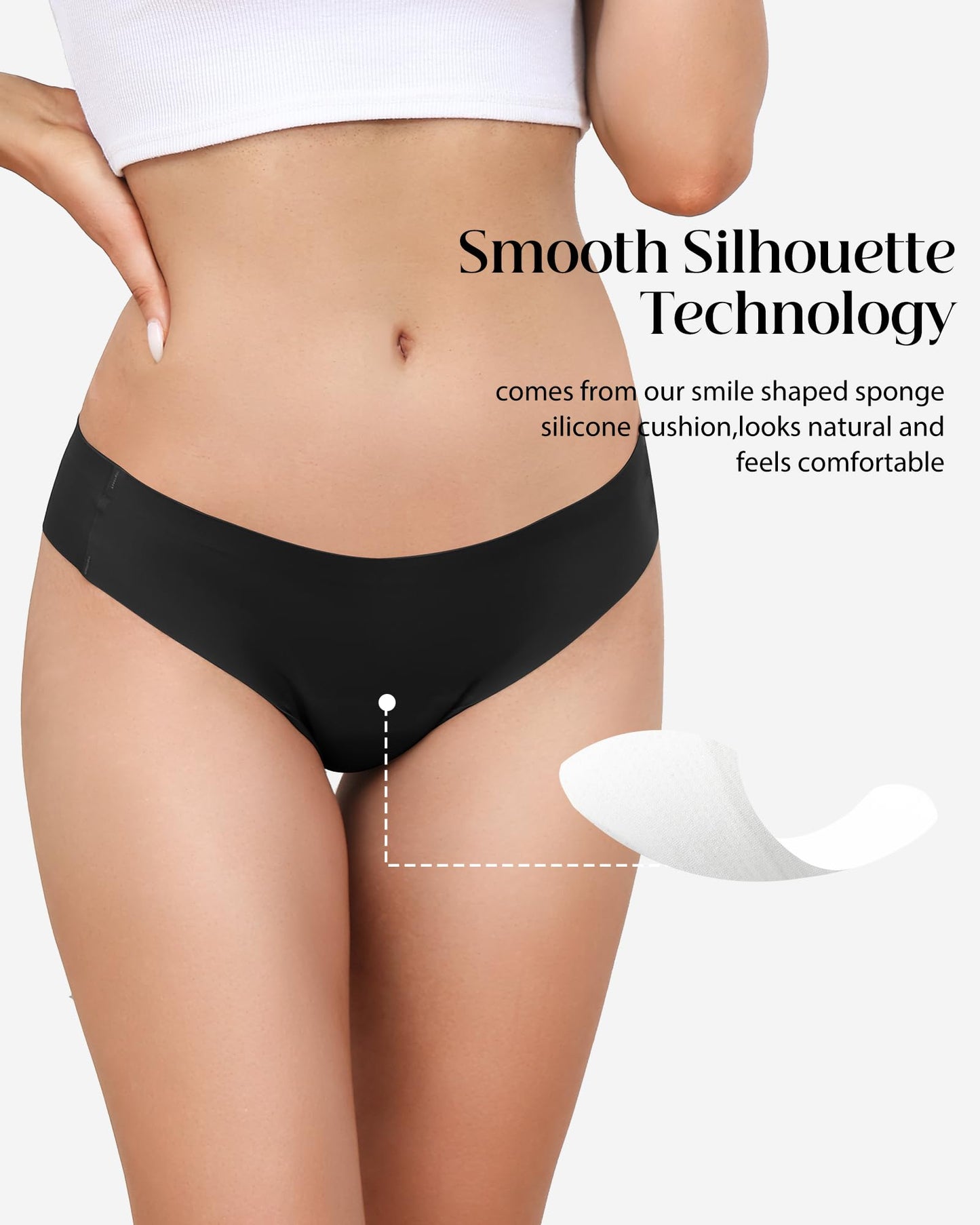 LEVAO Seamless Thongs for Women-Low Waist Invisible G-string No Show Thong Panty Liners Workout Panties S-XL