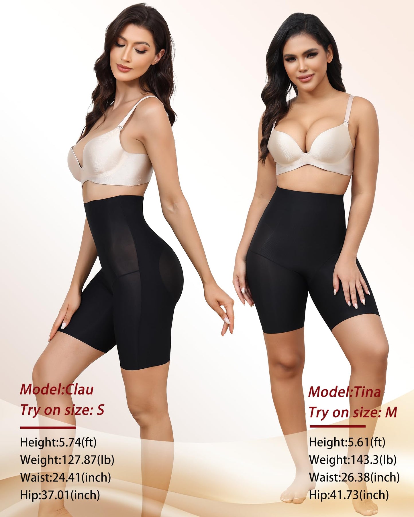 LEVAO High Waisted Tummy Control Shorts for Women Shapewear with Steel Bones, Seamless Body Shaper Panties Anti-Roll Down