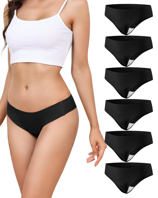 LEVAO Seamless Thongs for Women-Low Waist Invisible G-string No Show Thong Panty Liners Workout Panties S-XL
