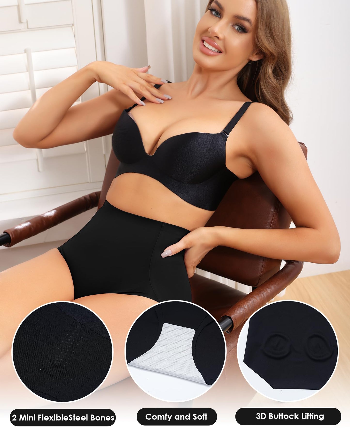 LEVAO Women Tummy Control Underwear, High Waisted Seamless Panties No Show Postpartum Briefs 4 Pack S-3XL