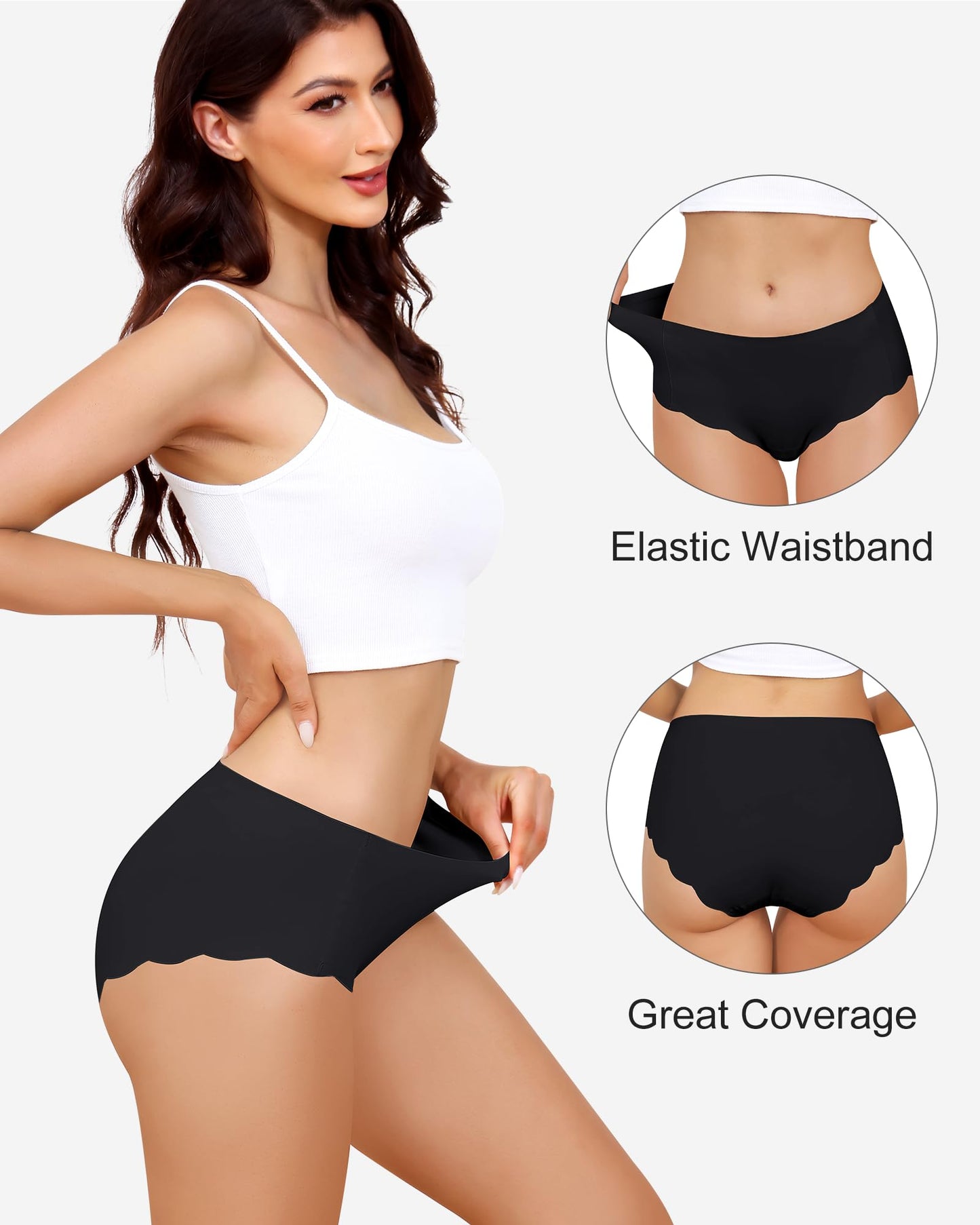 LEVAO Camel Proof Underwear for Women Seamless Underwear with Camel Concealer Toe No Show Yoga Bikini Workout Panties S-XXL