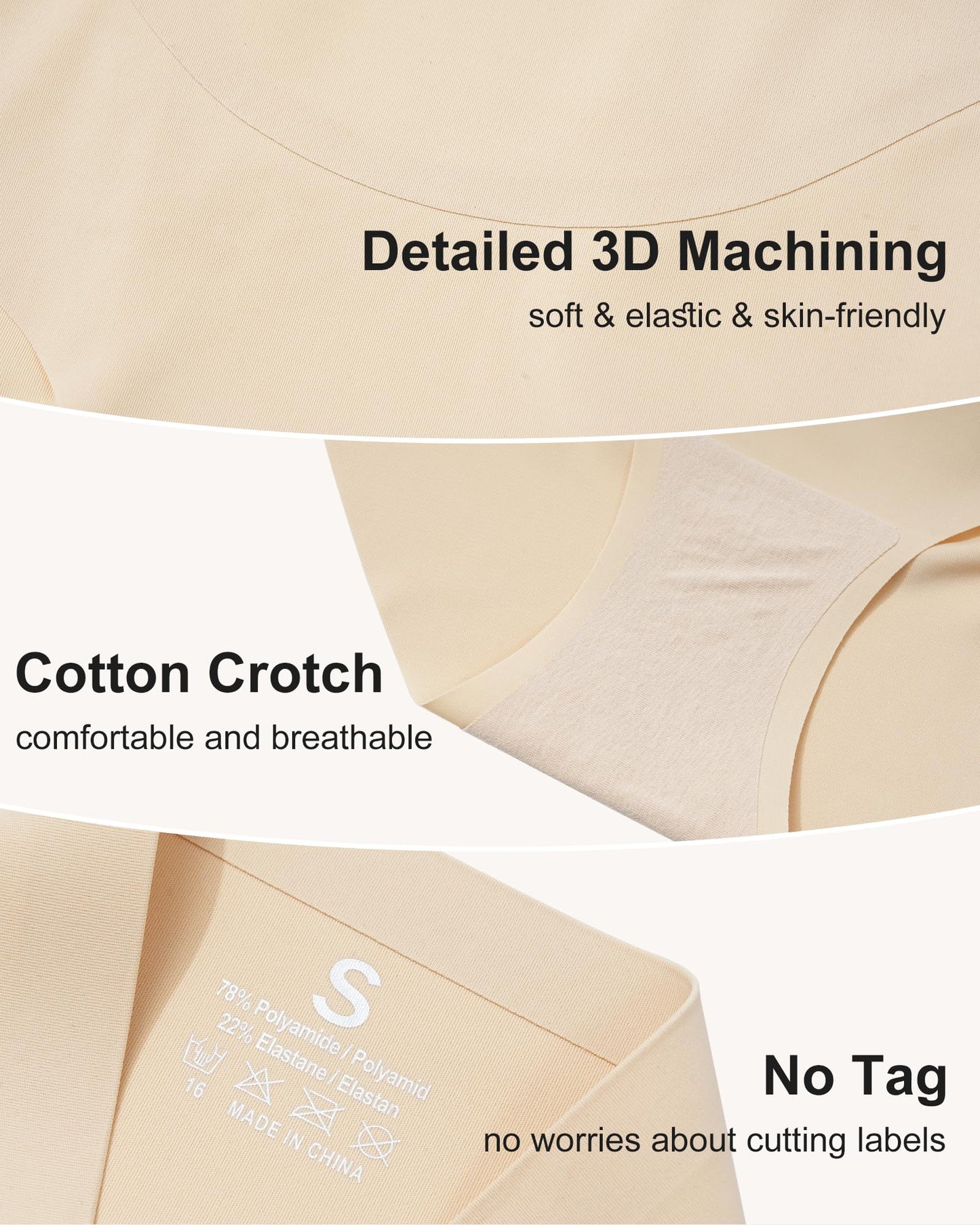 LEVAO Womens High Waist Seamless Underwear Full Coverage Breifs No Show Ladies Panties 6 Pack S-XXL