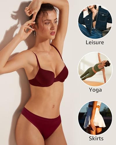 Seamless Thongs for Women No Show Thong Panties Stretch Soft T-Back