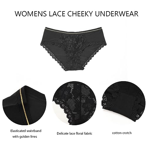 LEVAO Womens Underwear Sexy Lace Bikini Panties Silky Invisible Hipster