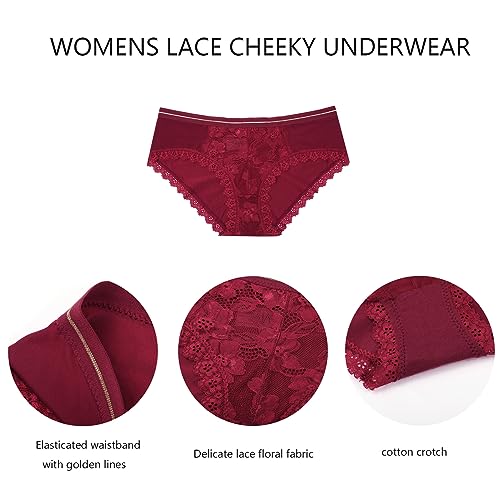 LEVAO Womens Underwear Sexy Lace Bikini Panties Silky Invisible Hipster