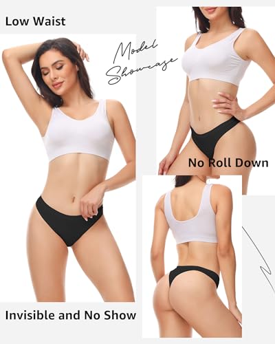 Seamless Thongs for Women No Show Thong Panties Stretch Soft T-Back