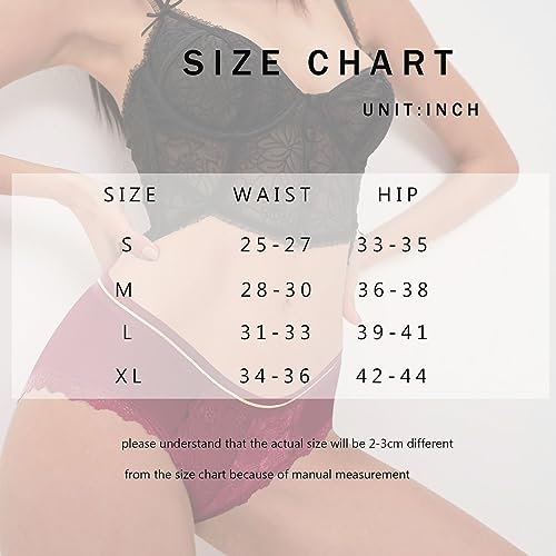 LEVAO Womens Underwear Sexy Lace Bikini Panties Silky Invisible Hipster