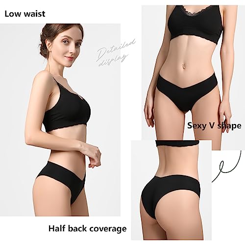 LEVAO Seamless Underwear Women Sexy Invisible No Show Cheeky Bikini Panties V-shaped