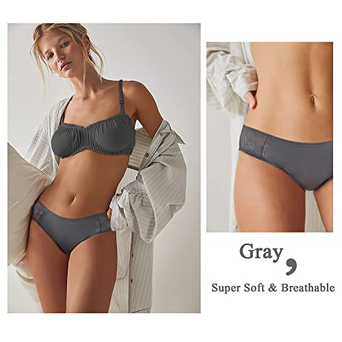 6 Pack Cotton Bikini Pantie Cheeky Underwear Half Back Coverage