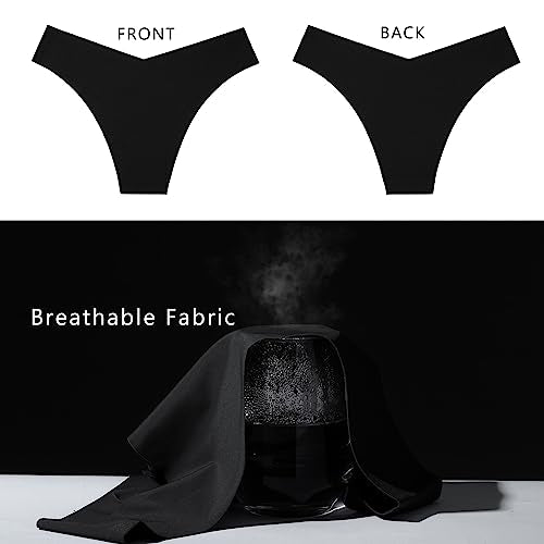 LEVAO Seamless Underwear Women Sexy Invisible No Show Cheeky Bikini Panties V-shaped