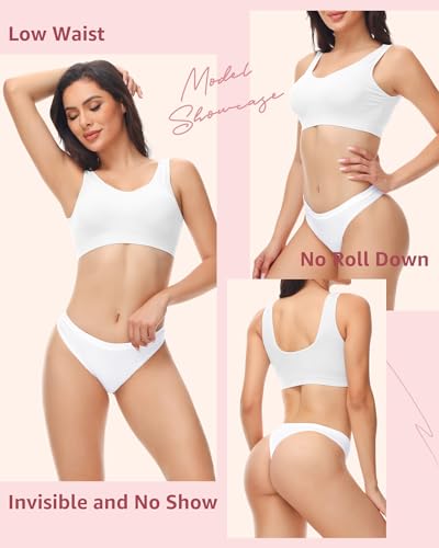Seamless Thongs for Women No Show Thong Panties Stretch Soft T-Back