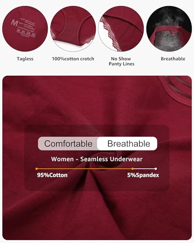 Cotton Underwear for Women Lace Soft Bikini Panties Sexy