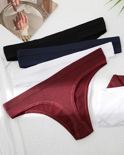 Seamless Thongs for Women No Show Thong Panties Stretch Soft T-Back