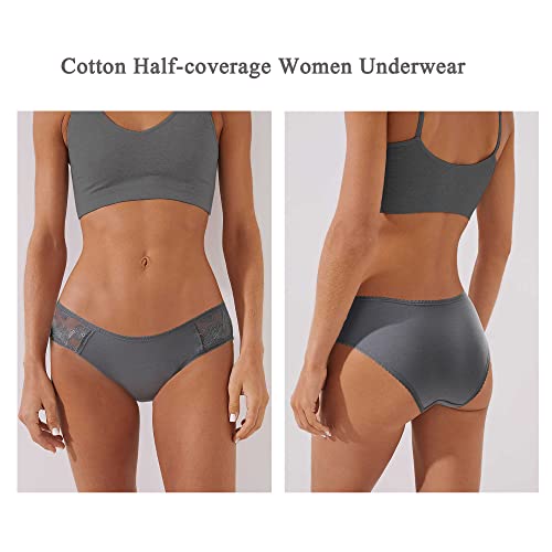6 Pack Cotton Bikini Pantie Cheeky Underwear Half Back Coverage