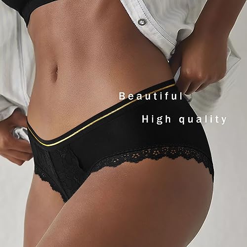 LEVAO Womens Underwear Sexy Lace Bikini Panties Silky Invisible Hipster