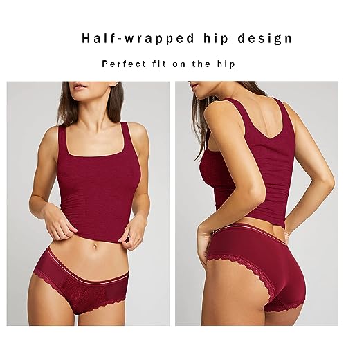 LEVAO Womens Underwear Sexy Lace Bikini Panties Silky Invisible Hipster