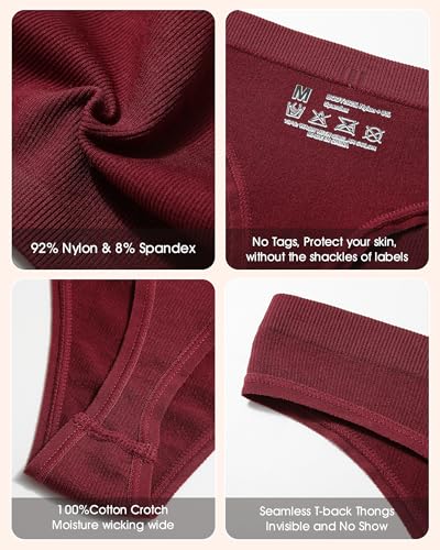 Seamless Thongs for Women No Show Thong Panties Stretch Soft T-Back