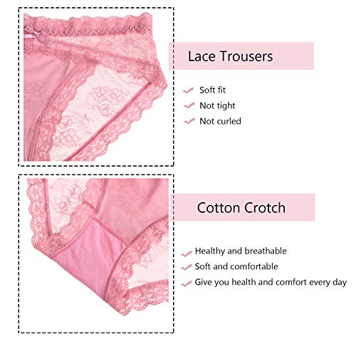 LEVAO Womens Bikini Panties Underwear Lace Hipster Seamless Sexy Hi Cuts Pack 6