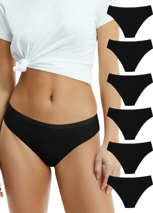 Womens Cheeky Underwear Cotton Bikini Panties Half Back Coverage Panty