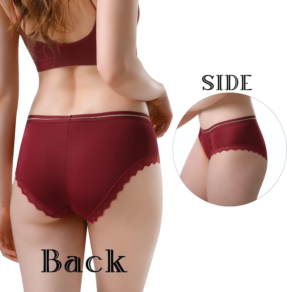 Cheeky Underwear for Women, Soft Stretch Briefs Low Rise Lace Bikini Panties