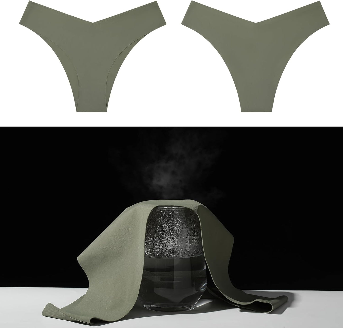 LEVAO Seamless Underwear Women Sexy Invisible No Show Cheeky Bikini Panties V-shaped