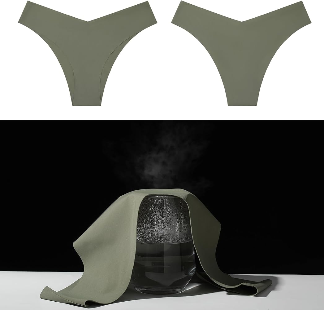 LEVAO Seamless Underwear Women Sexy Invisible No Show Cheeky Bikini Panties V-shaped