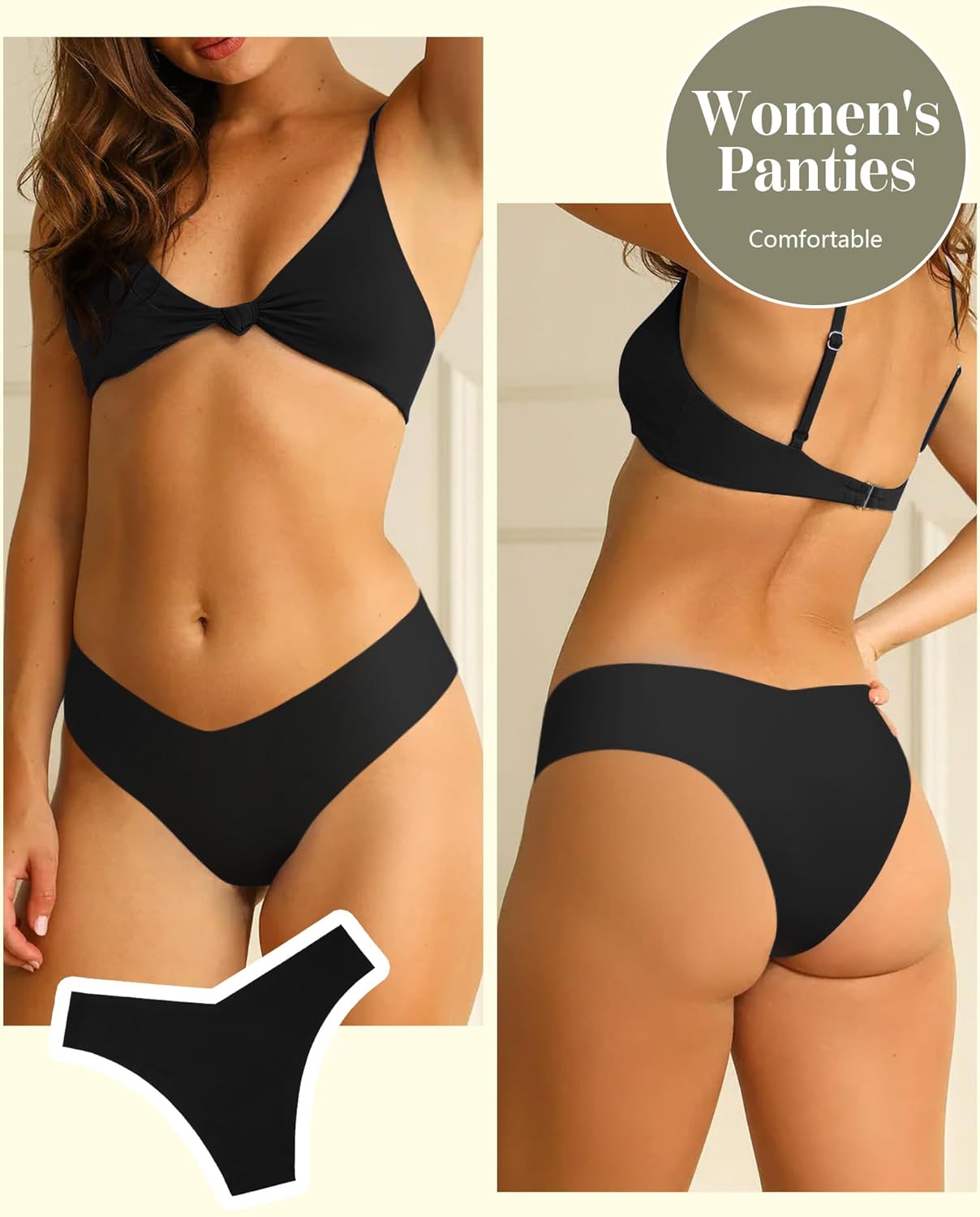 LEVAO Seamless Cheeky Underwear for Women Sexy No Show Panties