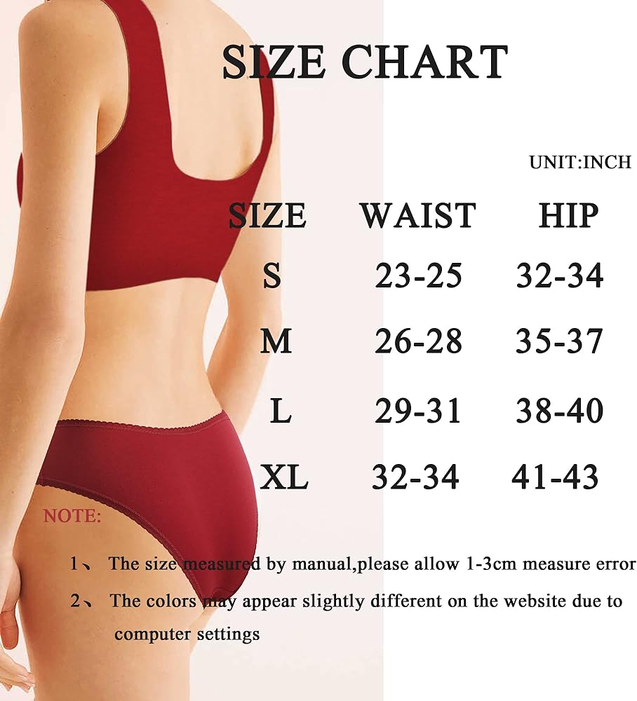 6 Pack Cotton Bikini Pantie Cheeky Underwear Half Back Coverage