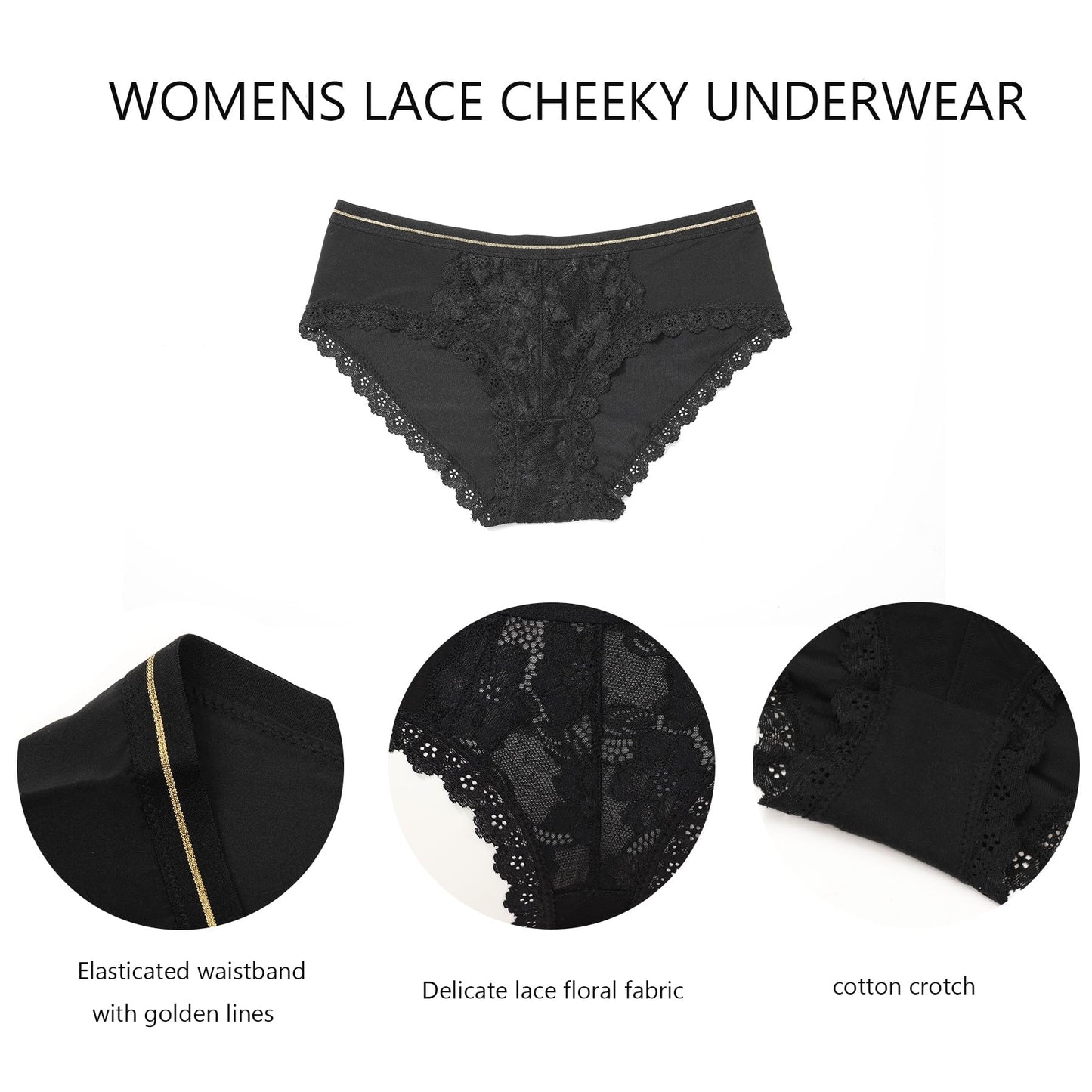 LEVAO Womens Underwear Sexy Lace Bikini Panties Silky Invisible Hipster