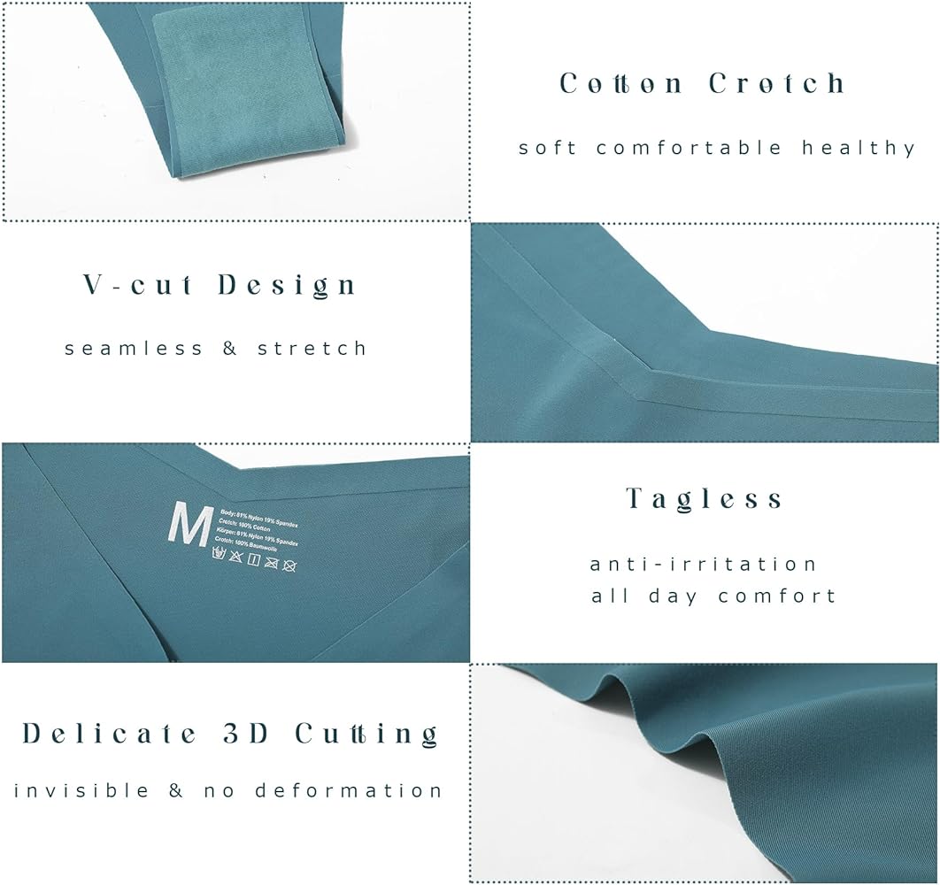 LEVAO Seamless Underwear Women Sexy Invisible No Show Cheeky Bikini Panties V-shaped