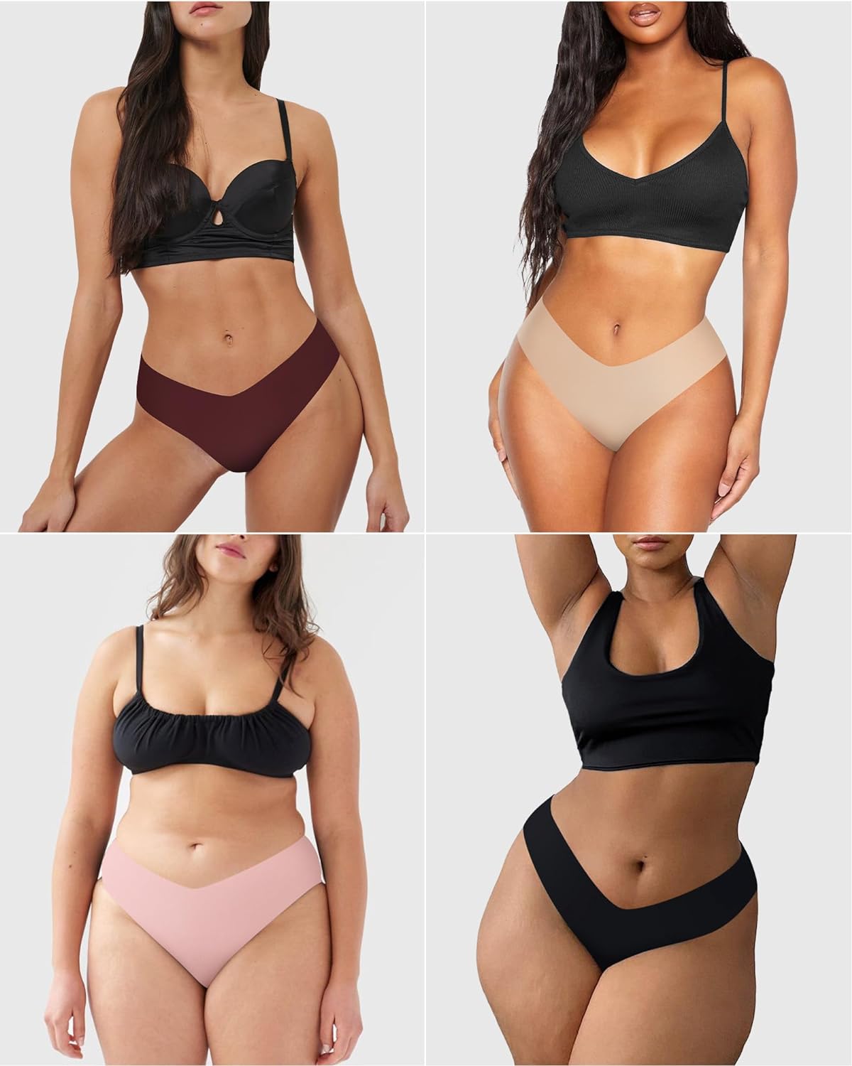LEVAO Seamless Cheeky Underwear for Women Sexy No Show Panties