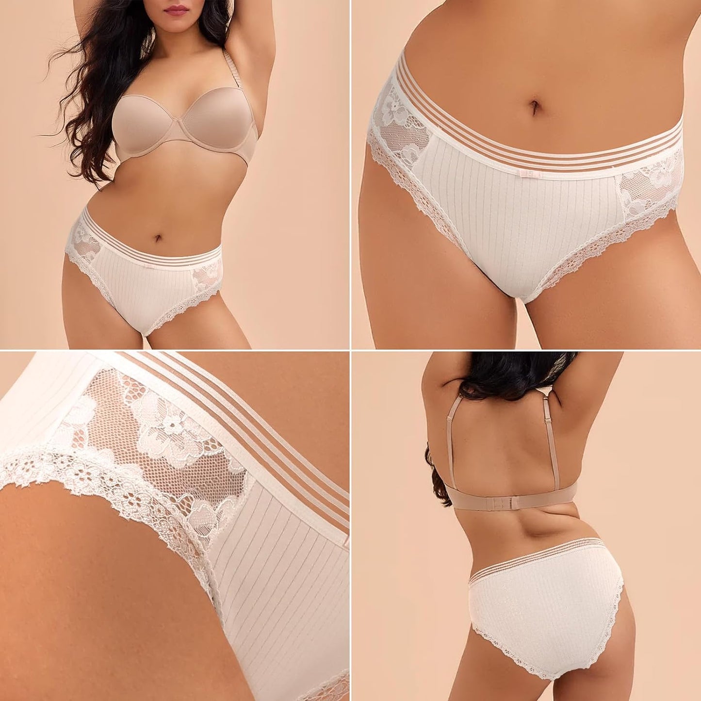 Cotton Underwear Women's Bikini Panties Breathable Hipster Stretch Full Briefs