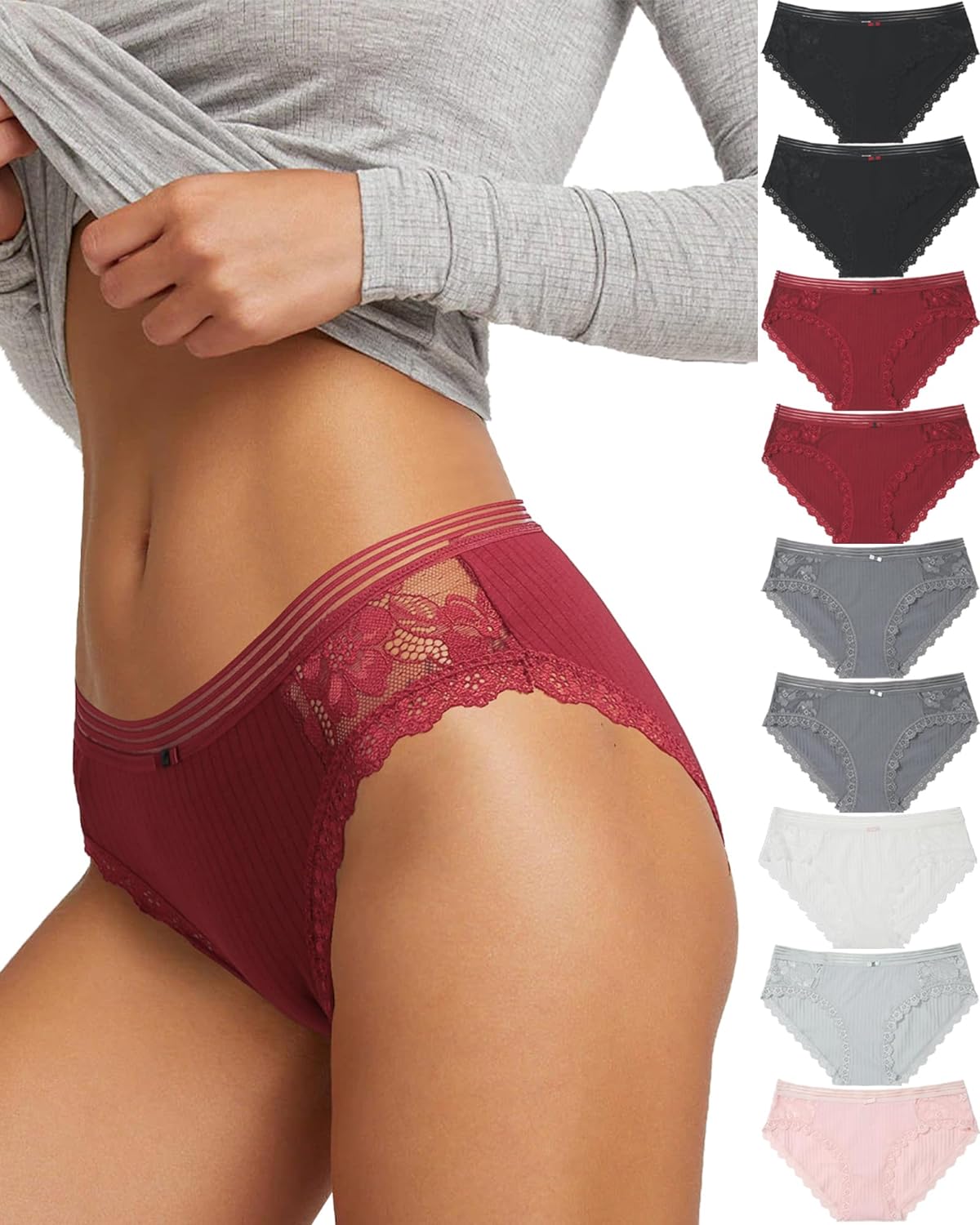 Cotton Underwear Women's Bikini Panties Breathable Hipster Stretch Full Briefs