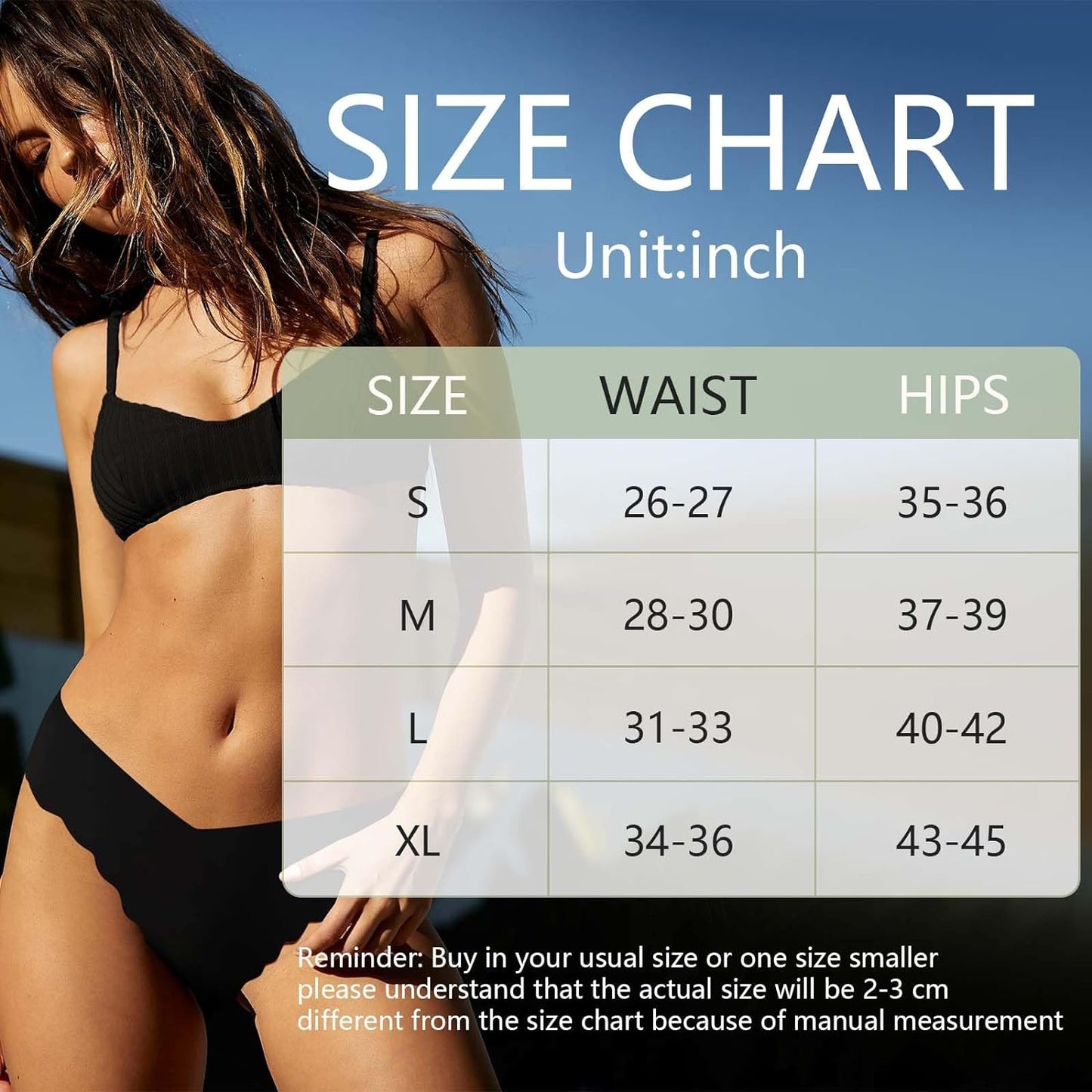 Sexy V-waisted Wavy Sides G-String Panties 7 Pack-Seamless Thongs for Women