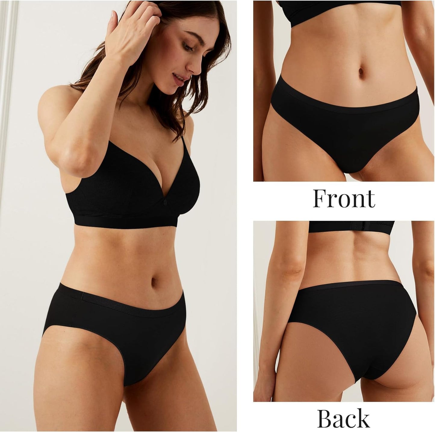 Womens Cheeky Underwear Cotton Bikini Panties Half Back Coverage Panty