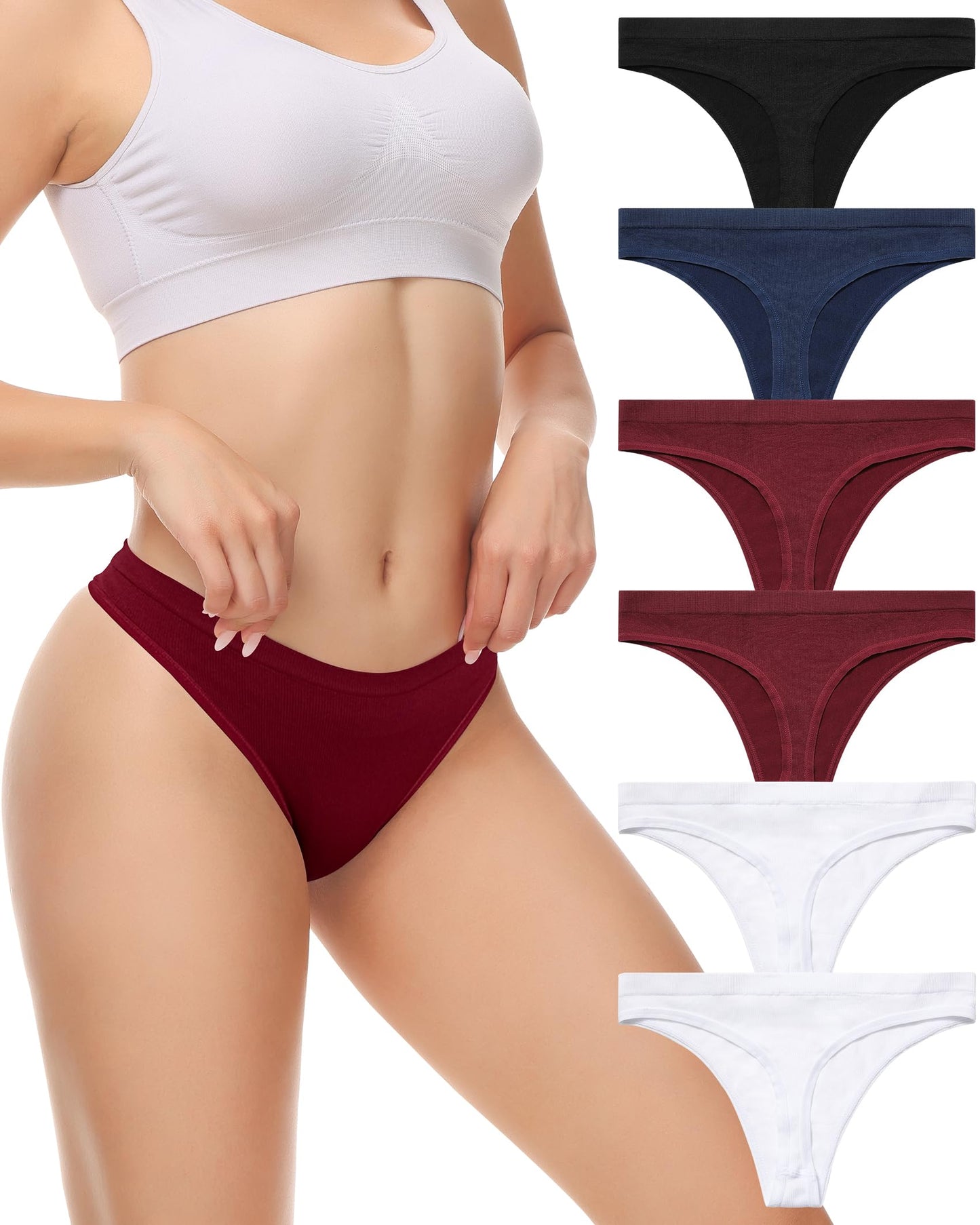 Seamless Thongs for Women No Show Thong Panties Stretch Soft T-Back