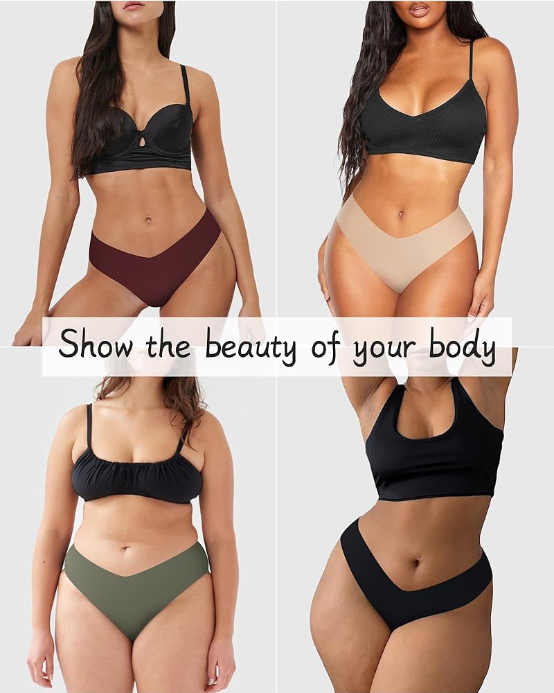 LEVAO Seamless Cheeky Underwear for Women Sexy No Show Panties
