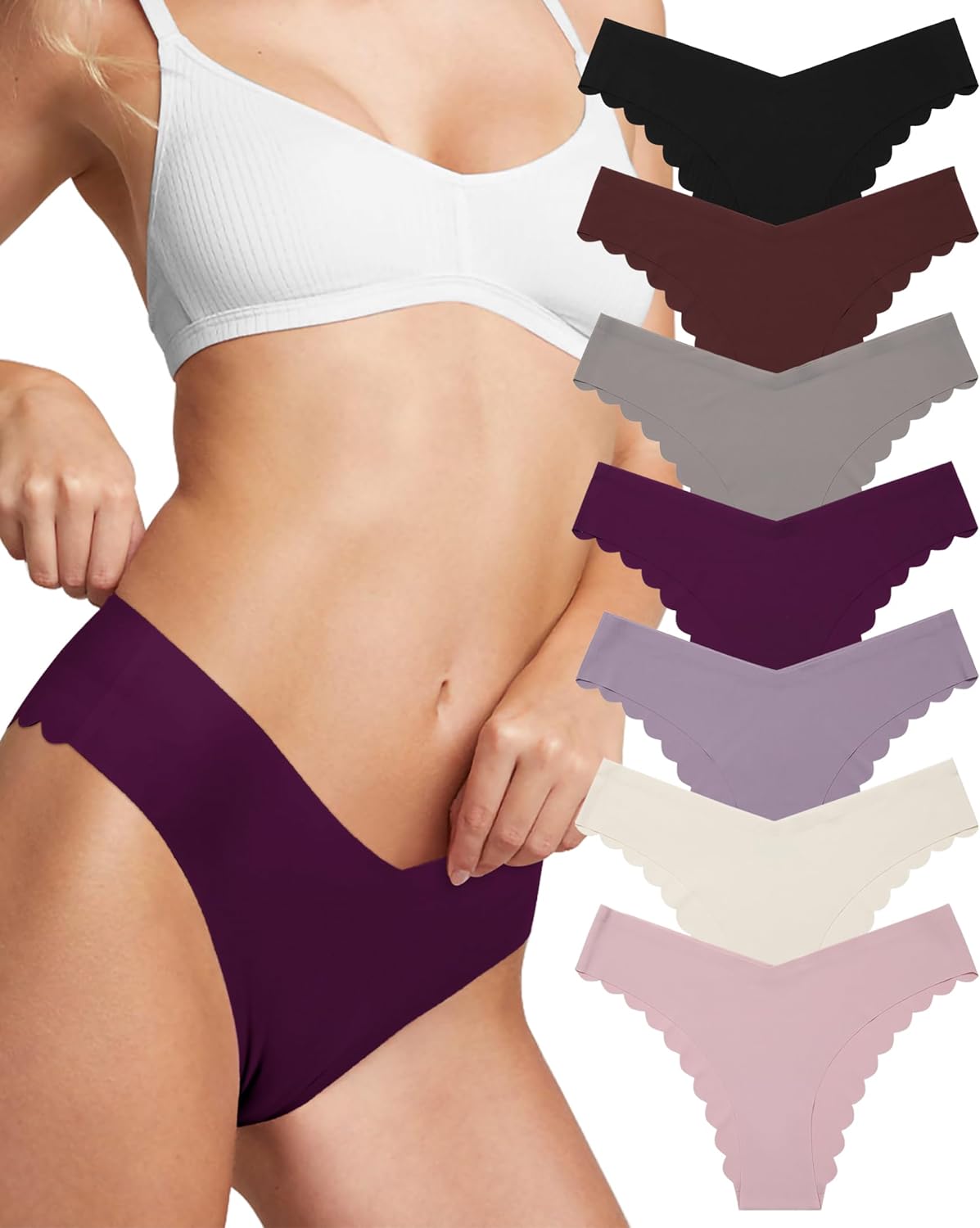 LEVAO Women Seamless Hipster Cheeky Bikini No Show Underwear Sexy Panties