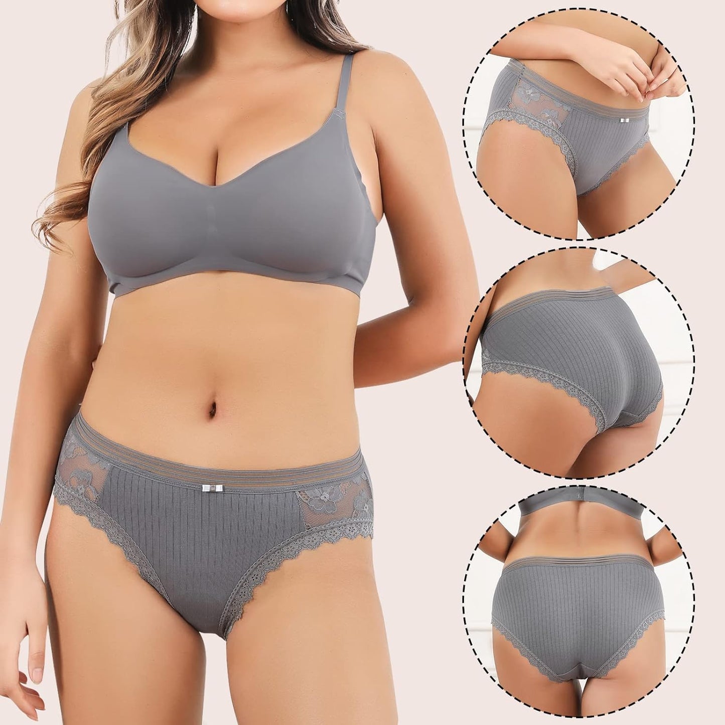 Cotton Underwear Women's Bikini Panties Breathable Hipster Stretch Full Briefs