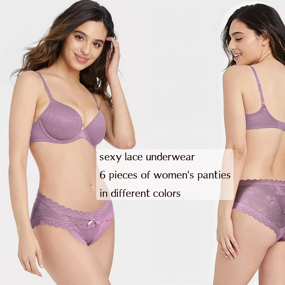 Women Lace Underwear Sexy Breathable Hipster Panties Cheeky