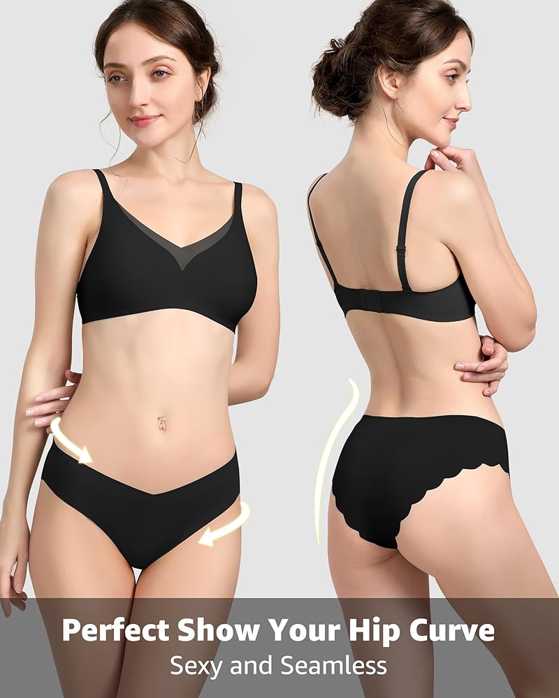 LEVAO Women Seamless Hipster Cheeky Bikini No Show Underwear Sexy Panties