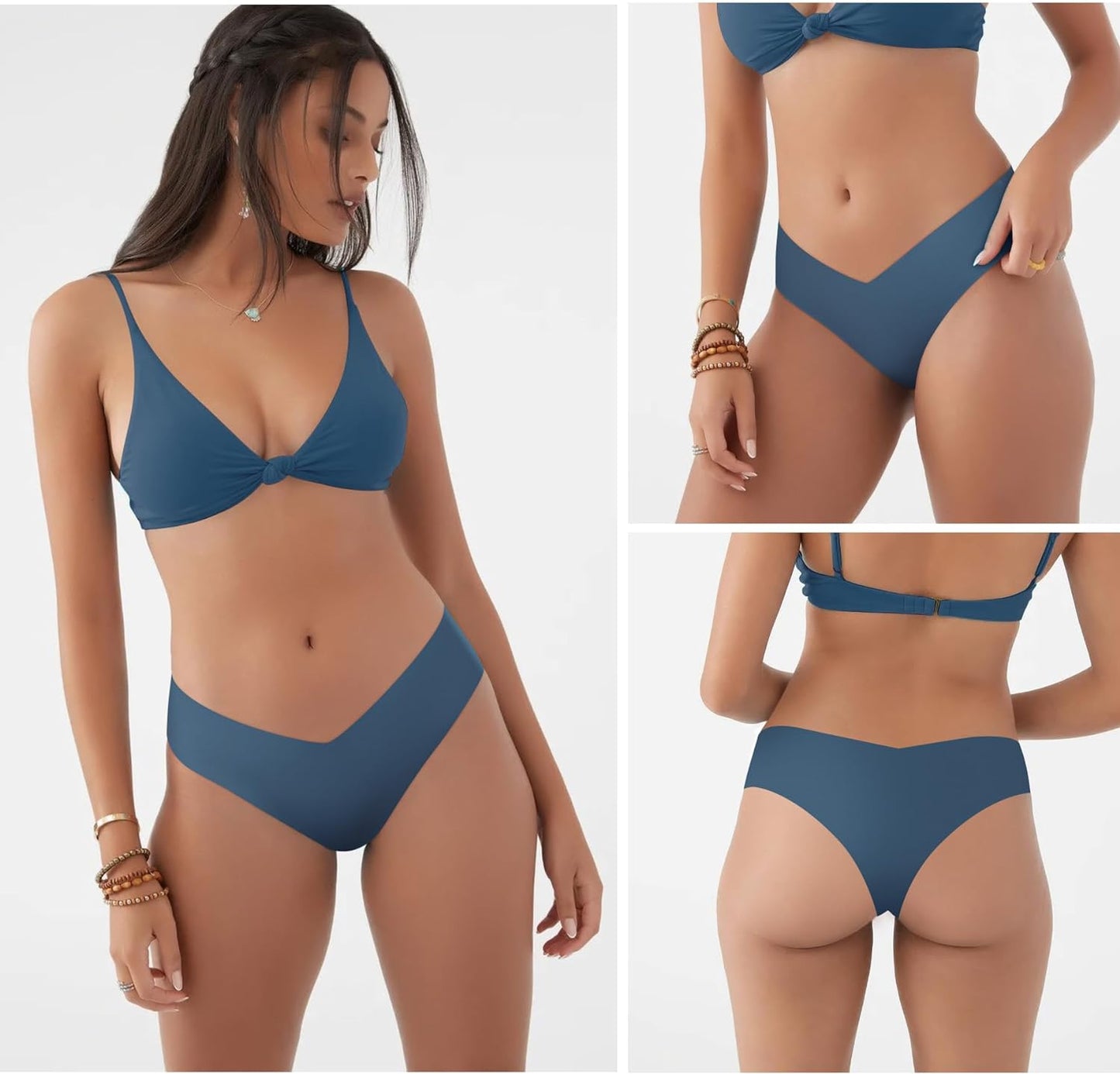 LEVAO Seamless Underwear Women Sexy Invisible No Show Cheeky Bikini Panties V-shaped