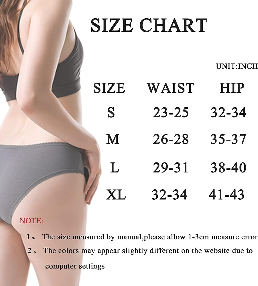 6 Pack Cotton Bikini Pantie Cheeky Underwear Half Back Coverage
