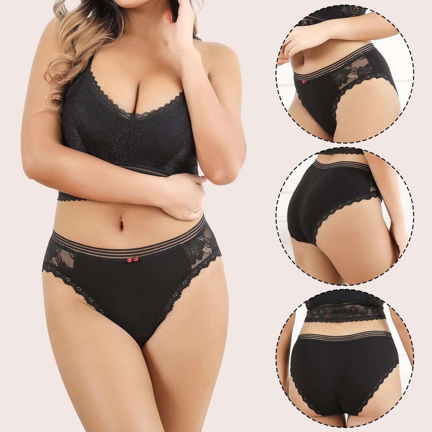 Cotton Underwear Women's Bikini Panties Breathable Hipster Stretch Full Briefs